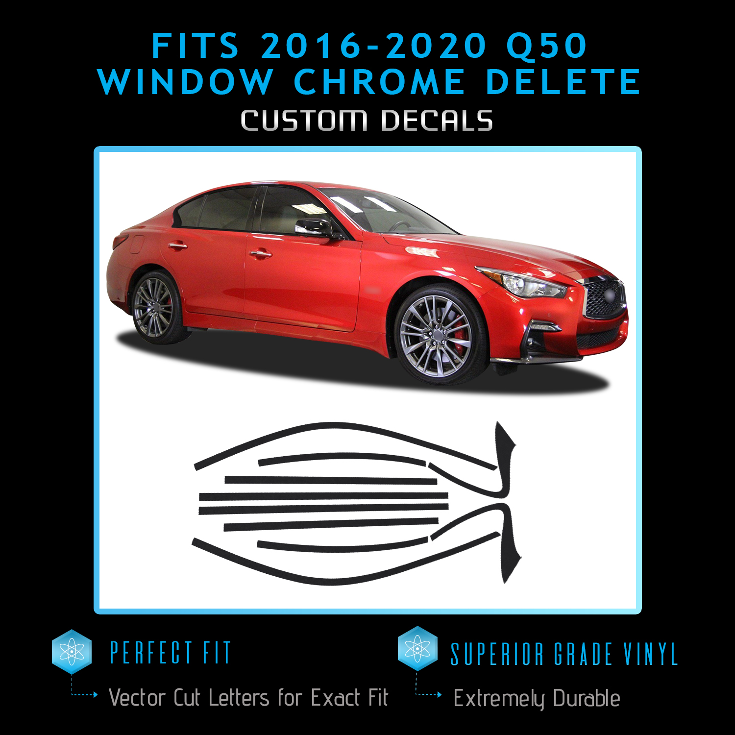infiniti q50 black window trim