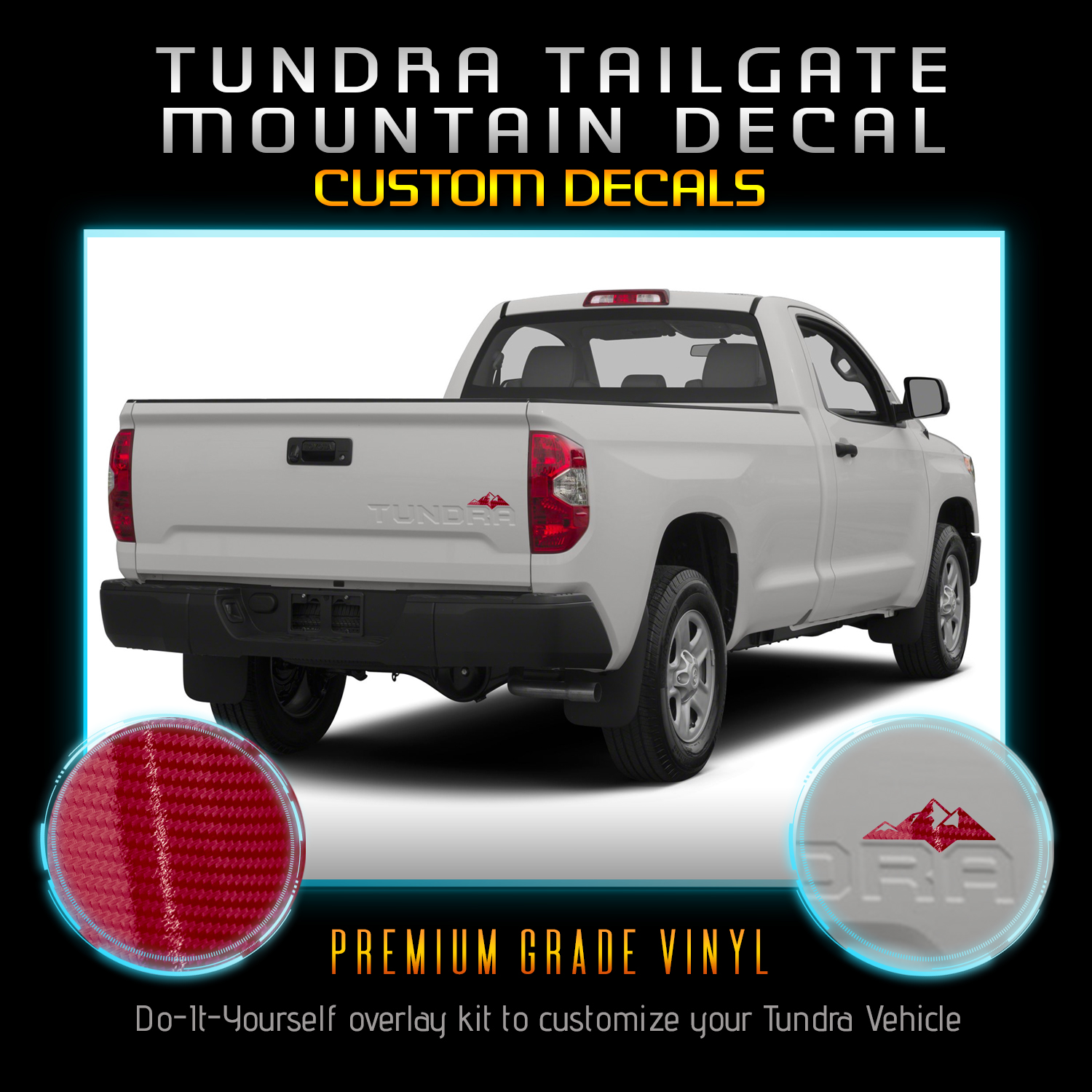 6 Vinyl AC Vent Ring Overlay Kit For 2014-2019 Toyota Tundra Chrome Mirror